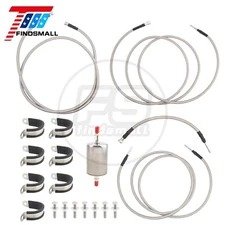 SS Braided Fuel Line Quick Fix Kit 1999-03 Silverado Sierra V8 Gas Flex Ext Cab