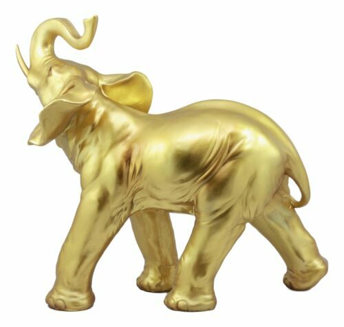 Auspicious Large Thai Buddha Feng Shui Golden Elephant With Trunk Up Statue - 第 5/10 張圖片