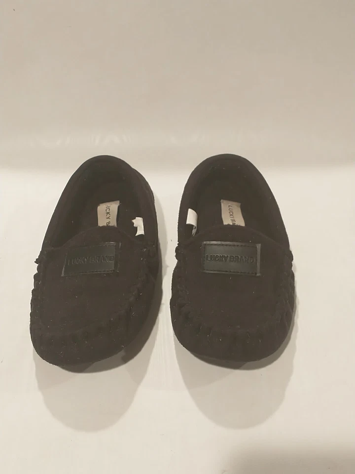 Lucky Brand Toddler Size 11/12 Moccasins Slipper Shoes Black - Image 2 of 4