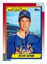 Kevin Tapani autographed baseball card (New York Mets) 1989 Topps Debut #126