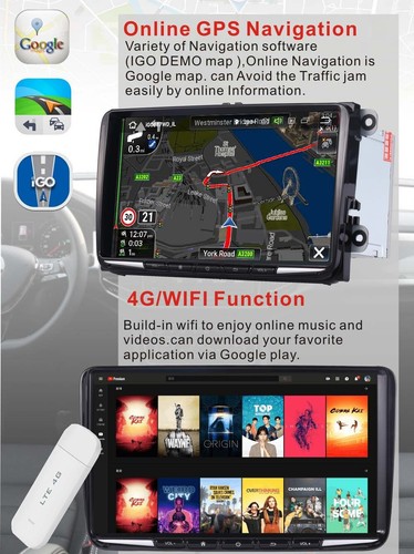 9" Autoradio CarPlay für VW GOLF 5 6 Passat Touran Polo DAB+ Stereo Video GPS BT - Picture 5 of 12