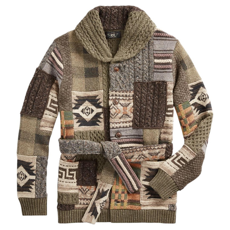 RRL セーター RRL Cotton-Linen Rollneck Sweater - Blue Multi | Fisherman