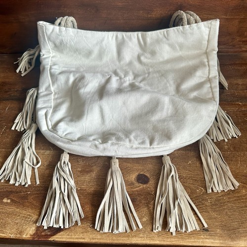 Embroidered Artisan Multicolored NWT Shoulder Bag With Leather Tassles & Strap - Picture 3 of 9