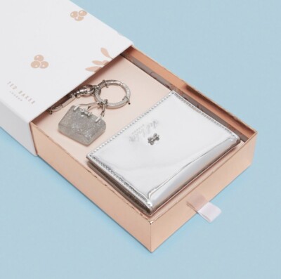 $95 Ted Baker silver wallet & bag FOB keyring bup80