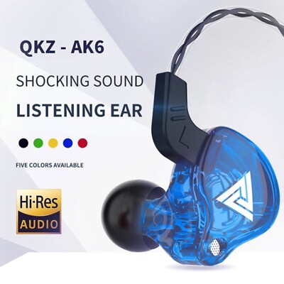 QKZ AK6 Hi-Res In-Ear-Kopfhörer Ohrhörer 105dB mit HD Mikrofon Bass Boost Blau