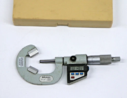 Mitutoyo 313-713-10 1"-1.6"   Inch/Metric Digimatic V-Anvil 3 Flutes  #2901
