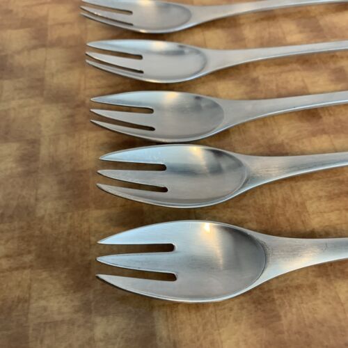 5 Dinner Forks Dansk ODIN Satin Stainless Germany 7 7/8" - Picture 6 of 10