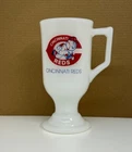 VINTAGE Cincinnati Reds White Milk Mug/Glass - 5 1/2" Tall