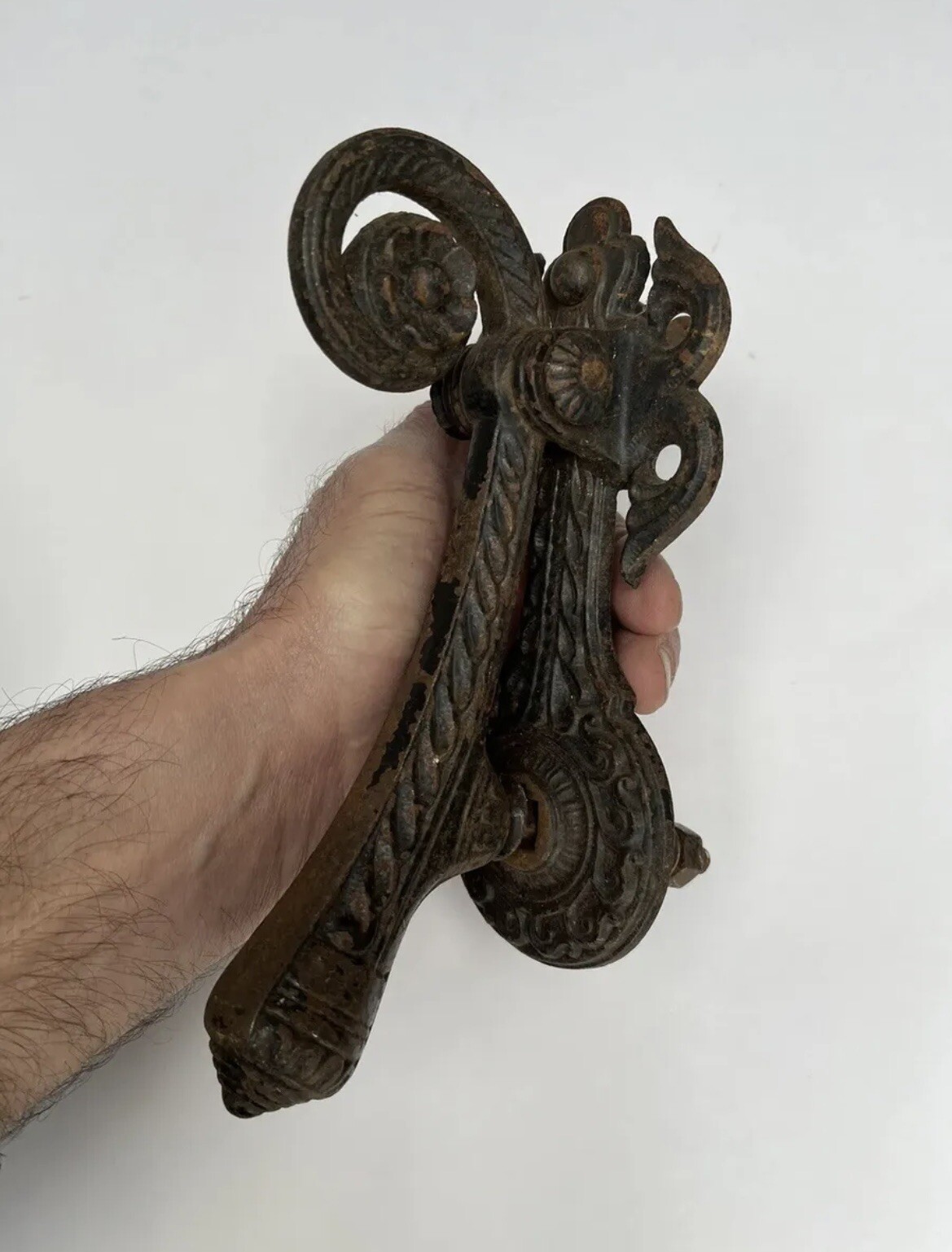 8" ANTIQUE 1882 VICTORIAN A. KENRICK & SONS No 421 SCROLLED DOORKNOCKER