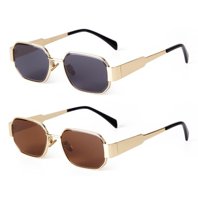 JUDOO Trendy Small Hexagon Sunglasses for Women Men, UV400 Retro Rectangle Sh...