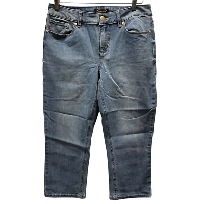 Seven7 Jeans Pull On Weekend Capri Elastic Waist Women's Plus Size 20 Denim