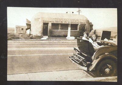 REAL PHOTO MONTIBELLO CALIFORNIA MEXICAN RESTAURANT OLD CARS POSTCARD COPY