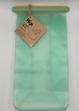 HIP Lunch Pack Silicone Bag Green/Aqua  BPA Free 5" x 3.15" x 7.87"