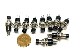 10 x Black switch 7mm Mini Momentary On/Off Normally open Push Button SPST B10