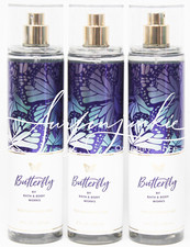Bath  Body Works Butterfly Fine Fragrance Body Mist Spray Splash 8 oz 3 pc Set