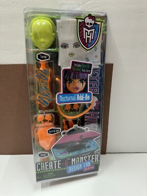 2012 MONSTER HIGH CREATE-A-MONSTER DESIGN LAB NOCTURNAL ADD-ON PACK GIFT SET. E3