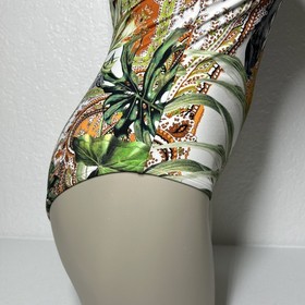 Lise Charmel Size 10E Floral Zebra One Piece Wired Tropical Swimsuit France