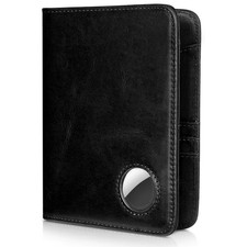 Passport Holder for Travel with AirTag Holder- Leather RFID Blocking Travel a...