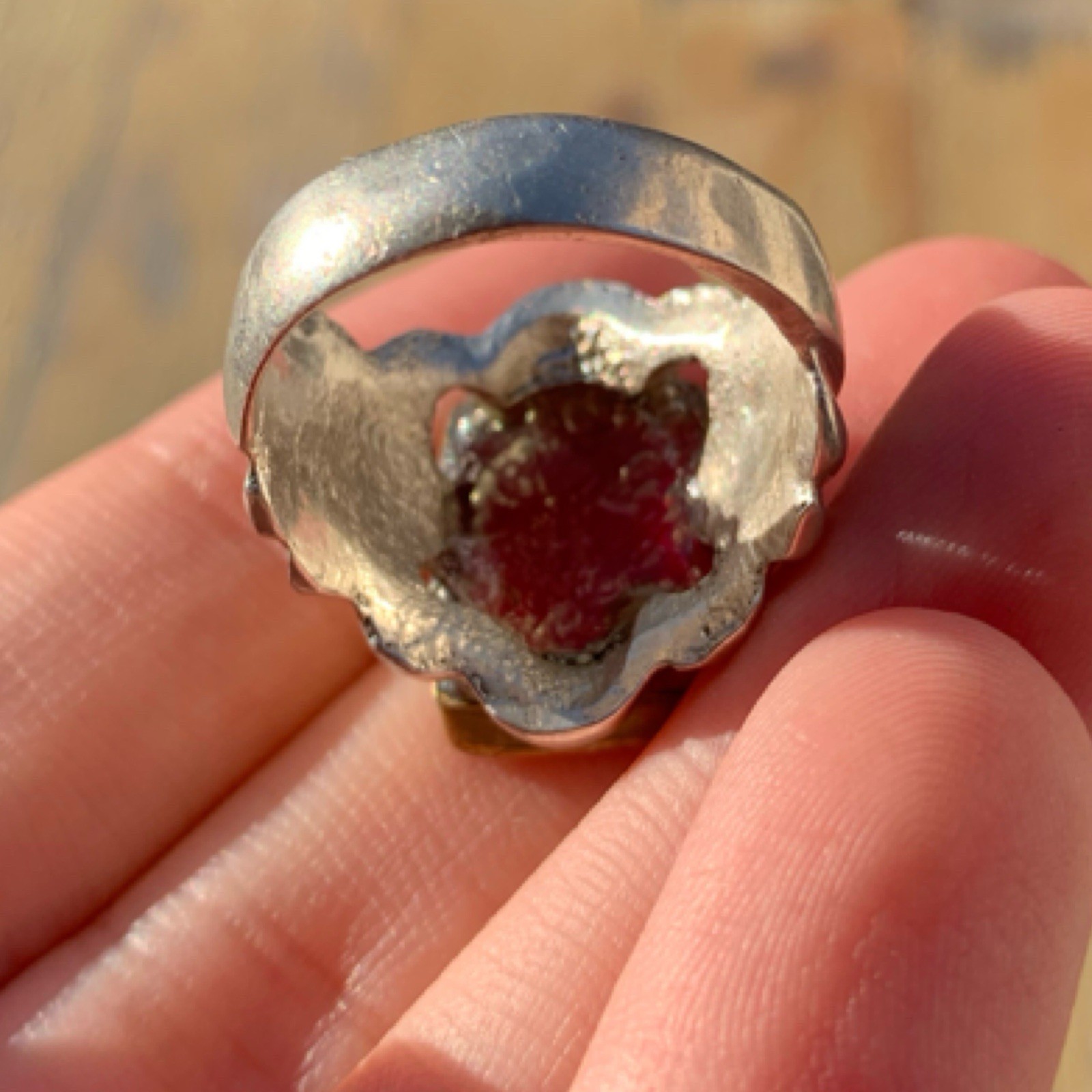 Stunning Rare Vintage Solid Silver Ring Exquisite… - image 5