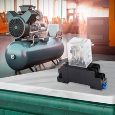 Set Of Three DPDT Electromagnetic Power Relays DC 12V With Base For Easy Setup