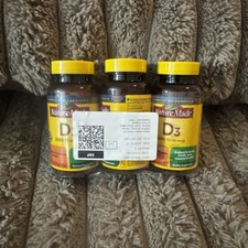 3X Nature Made Vitamin D3, 100 Tablets, Vitamin D 2000 IU 50 mcg Helps Support