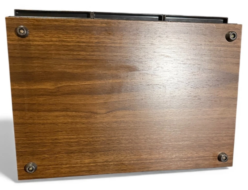 Vintage Realistic 36 Cassette Tape Storage Box Faux Wood 3 Drawers Stackable - Image 3 of 3