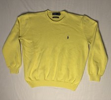 Vintage Polo Ralph Lauren Knit Sweater Men  s XXL Yellow Embroidered Pony Large