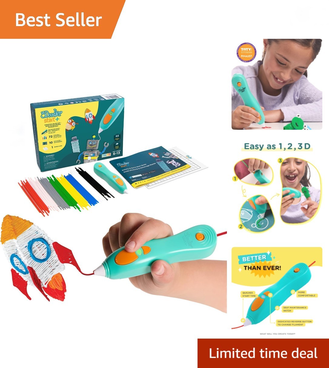 Start+ Essentials 3D Pen for Kids | Easy to Use, Learn from 