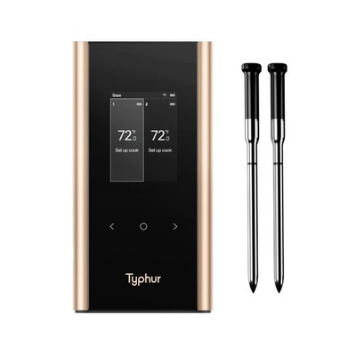 Typhur Sync Gold Wireless WiFi Meat Thermometer, 2 Slim Probes, 6 Sensors, 10...