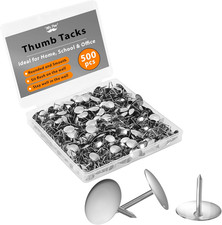 - Thumb Tack, 500 Pack, Silver, Flat Push Pins Bulk Steel round Push Pins Offi
