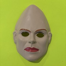 Máscara de Halloween de colección rara de plástico Ben Cooper cabezas de cono extraterrestre espacial rara 1993