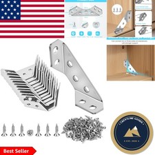 Stylish 12-Pack Corner Braces - Rustproof Metal Brackets for Furniture Stability