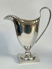 Antique Solid Silver Helmet Shaped Cream or Milk Jug, Chester 1902