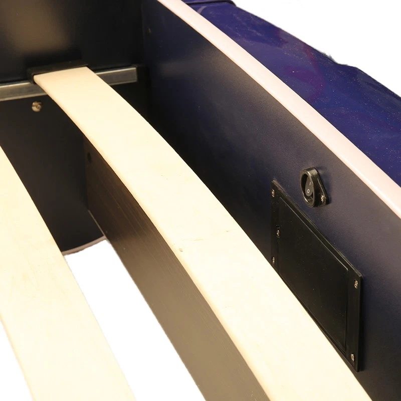 Armação de cama de carro de corrida dupla com rodas e luz LED capacidade de 250 libras para crianças - Imagem 4 de 4