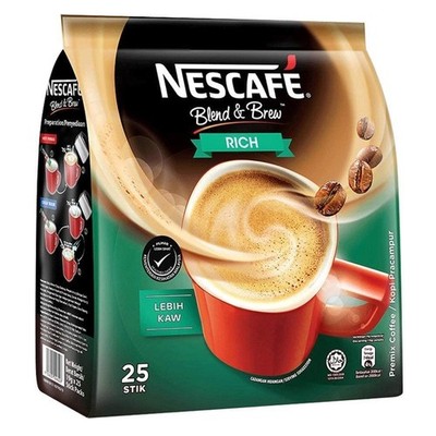 Nescafe 3 in 1 Strong Instant Coffee Single Packets, (Pack of 25) Free Shipping