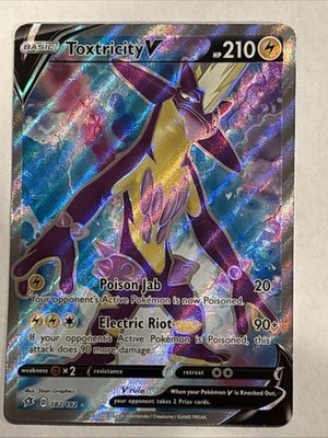 Pokemon TCG Toxtricity V 182/192 Rebel Clash Full Art Ultra Rare Holo 