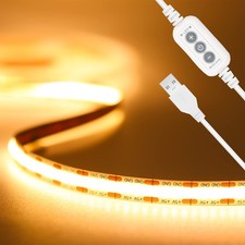 COB LED Strip Light 5V USB 6.56Ft/2M 640Leds 1200Lm Dimmable LED Strip Light ...