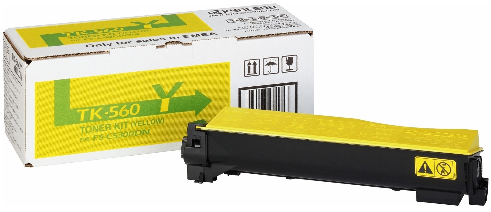 Genuine Kyocera TK-560Y TK560 Yellow Toner Kit for FS-C5300DN, ECOSYS P6030cdn