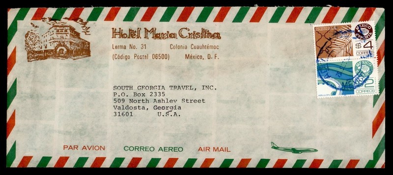 DR WHO MEXICO EXPORTA HOTEL ADVERTISING CUAUHTEMOC AIRMAIL TO USA R77109