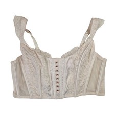 Victoria's Secret Dream Angels Corset Bustier Top XL Ivory Lace Satin