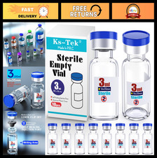 Sterile Empty Vials with Self-Healing Injection Port  Flip Off Cap, 3ml 10 Pac