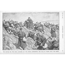RUSSO-JAPANESE WAR The Battle on the Yalu - Antique Print 1904