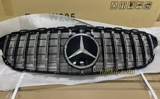 Front Grille For 2015-2018 Mercedes Benz W205 C250 C300 C400 Wemblem Chrome Abs