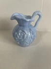 Vintage 1978 Avon Victorian Style Blue Rose Milk Glass Pitcher
