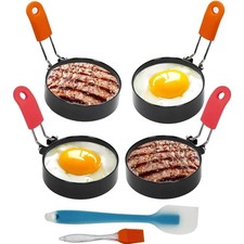 Spiegeleiform Set Eier Ringe Edelstahl Pfannkuchenform mit Griffen