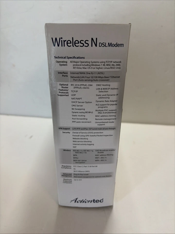 Actiontec GT784WN-01 Wireless N DSL Modem Router 300 Mbps WiFi - Image 3 of 4