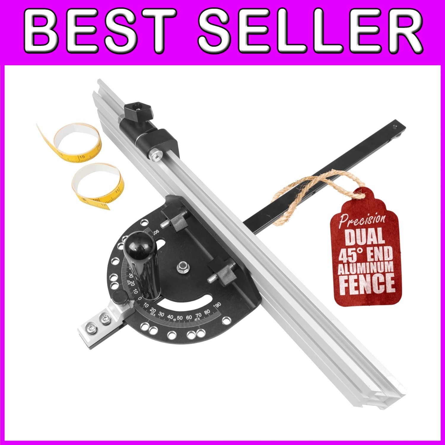 Versatile Miter Gauge for Table Saws with Easy Angle Adjustments & Flip Stop