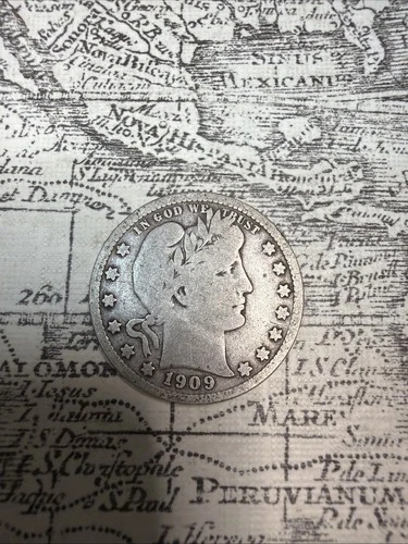 1909 D Barber Quarter Silver - VG - BQ1