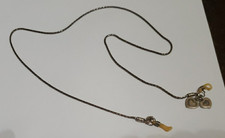 Stainless Steel Eyeglass Holder Chain 28" Necklace Silver with Heart Charms