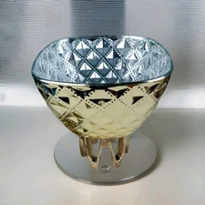 Decorative Bowl - Embossed Quilted Design - Gold-Toned